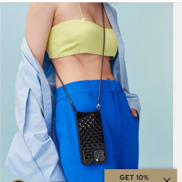 Bandolier SHEILA Pyramid Embossed Crossbody Bandolier in Black pewter 12Max pro - Picture 8 of 12